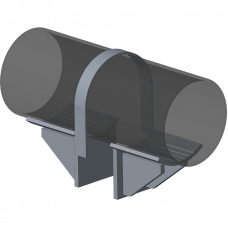 Опора неподвижная хомутовая с дополнительными упорами для тепловых сетей ТС-669.00.00 530х226х393 мм Серия 5.903-13 выпуск 7-95 28,6 кг
