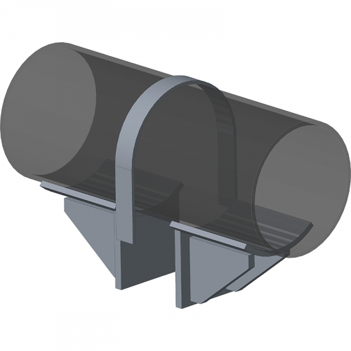 Опора неподвижная хомутовая с дополнительными упорами для тепловых сетей ТС-669.00.00 377х167х300 мм Серия 5.903-13 выпуск 7-95 17,7 кг